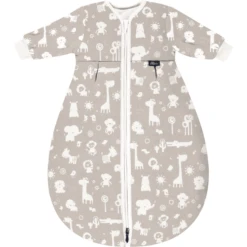 Alvi® Kugelschlafsack Mäxchen Thermo Mit Arm Zootiere Taupe