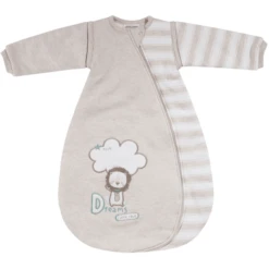 JACKY Schlafsack 60g Wattiert Abnehmbare Ärmel LITTLE LION Beige-mlange/ringel