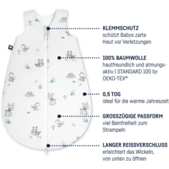 JULIUS ZÖLLNER Jersey Sommerschlafsack Fuchs & Elch -Geschäft Für Babyschlafsackzubehör julius zoellner jersey sommerschlafsack fuchs elch a284140 1