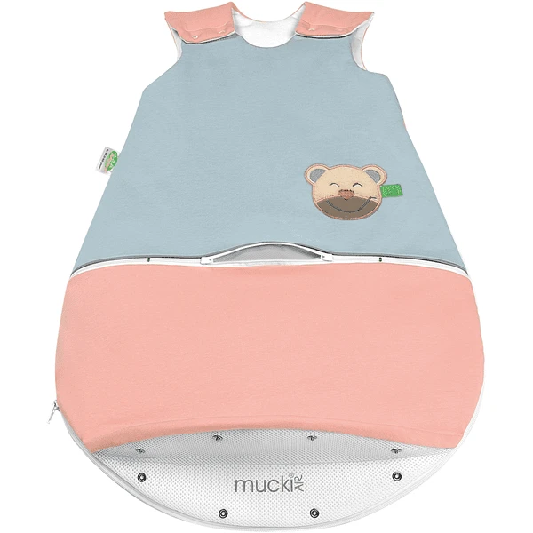 Odenwälder Jersey-Schlafsack "mucki AIR" Color-blocking Papaya 4 Odenwälder Jersey-Schlafsack "mucki AIR" Color-blocking Papaya – Bild 2