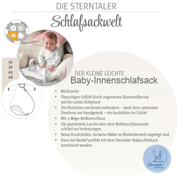 Sterntaler Innenschlafsack Grau Melange 4 Sterntaler Innenschlafsack Grau Melange – Bild 2